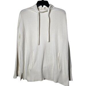 T By Talbots Womens White Knit Cowl Neck Sweater Size Large Minimalist Coastal